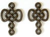 Infinite Goddess Mother earrings 3d printed Printed in polished bronze steel
