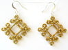 Fractal Celtic knot earrings 3d printed Printed in polished brass, with earwires added (earwires not included!)
