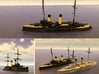 Borodino-Class Battleship 3d printed The 1:1250 scale option fully painted.  The ship at the bottom has been modified to resemble the IJN Iwami.  Photos provided by Makoto Hirohata.