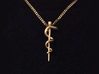 Snake rod pendant (medicine) 3d printed Photo made by a happy customer, chain is not included.