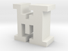 "M" inch size NES style pixel art font block 3d printed 