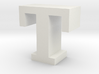 "T" inch size NES style pixel art font block 3d printed 