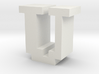 "U" inch size NES style pixel art font block 3d printed 