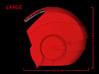 Iron Man Helmet - Head Left Side (Large) 2 of 4 3d printed CG Render (Side measurements, Head Left with head Right)