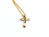 Raindrop Cross Pendant - Christian Jewelry 3d printed Raindrop Cross Pendant in polished brass