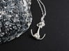 Ceratium Dinoflagellate Pendant - Science Jewelry 3d printed Ceratium Dinoflagellate Pendant in natural silver