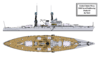 1/350 1919 US Small Battleship Design A7 Stern Wat 3d printed 