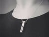 Torquere Pendant 3d printed Natural silver, 18in cable chain