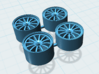4x 12 arm wheel rim, e. g. for 911 GT3 Cup 3d printed 