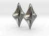 Pinched Silver Earrings 3d printed 