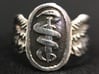Good Omens Signet Ring 3d printed The sword and snake. This ring has a DIY-applied patina.