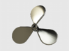 Boat propeller keychain 3d printed Polished stainless steel (render)