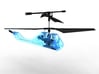 R/C Drone | X2 Helicopter | a Syma S107 Mod 3d printed Theoretical Translucent Blue Plastic Material Render - In Use shot - Front