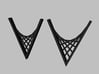 Parabolic Suspension Earrings 3d printed Black Strong and Flexible Rendering