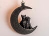 Cat and Dog Moon Pendant 3d printed 