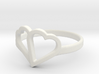 Overlapping Heart Ring 3d printed 