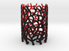 Coraline Tealight Black/Red Sandstone 3d printed 
