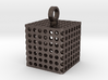 Perforated Cube Pendant  3d printed 