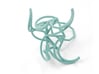 Aster Ring (Large) Size 9 3d printed Custom Dyed Color (Teal)