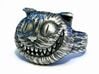 Cheshire Cat Ring 3d printed Raw Silver - Aftermarket Patina and lightly polished afterwards