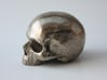 Yorick Skull with Latin Inscription 3d printed polished nickel steel