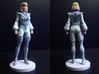 Carly homage Space Woman 6.4inch Full Color Statue 3d printed Quarter and Back view of 6.4 inch Carly figure printed in Full Color Sandstone