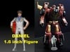 Daniel homage Space Boy 1.6inch Transformers Mini- 3d printed Size comparison of 1.6 inch Daniel printed in Frosted Ultra Detail with a Generations Deluxe Class Hotrod/Rodimus. Hotrod/Rodimus figure sold separately.