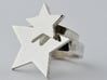 Silver Star Ring (large star) size 6 3d printed The larger ring in the photo