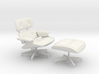 Eames Lounge and Ottoman - 6.7cm tall (1:12) 3d printed 