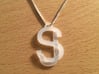 Overlaid Letter Charm 3d printed 3D printed in Frosted Ultra Detail for transparency effect. Note: Chain not included.