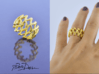 Simple Mesh Ring / Gold Mesh Ring 3d printed 