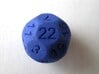D22 Sphere Dice 3d printed In Royal Blue Strong and Flexible