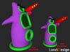 Evil Purple Tentacle LARGE 3d printed comparing the large and the small version
