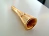 Fluted French Horn Mouthpiece 3d printed Shown in gold-plated stainless.
