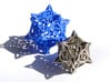 'Center Arc' dice, D20 Spindown Life Counter LARGE 3d printed This die printed in blue plastic, next to the smaller version in steel