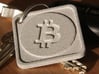 Keychain with Bitcoin Logo 3d printed Front side, Polished Metallic Plastic
