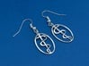 Rod Of Asclepius Earrings - Mini 3d printed Polished Silver