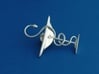 Bowl Of Hygeia RX Lapel Pin 3d printed Premium Silver