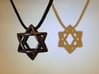 Star Of David Pendant 3d printed Stainless steel with bronze finish