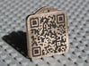 Keychain with Your Own Bitcoin QR code 3d printed Front side, low parts painted black after receipment from Shapeways