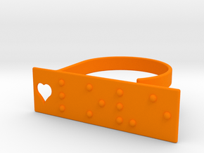 Adjustable ring. Love in Braille. in Orange Processed Versatile Plastic