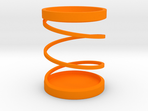 Spiral Pen Stand / Pen Holder in Orange Processed Versatile Plastic