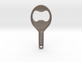 Wimbledon Key Ring Bottle Opener by Caxton Rhode  in Polished Bronzed Silver Steel
