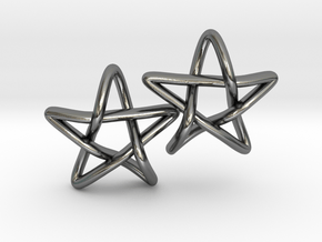 STAR earrings, PAIR in Polished Silver