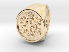 Snowflake - Signet Ring in 14k Gold Plated Brass: 9 / 59