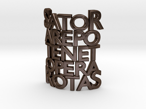 Sator Arepo Tenet Opera Rotas in Polished Bronze Steel