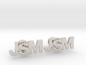 Monogram Cufflinks JSM in Platinum