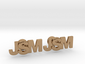Monogram Cufflinks JSM in Polished Brass