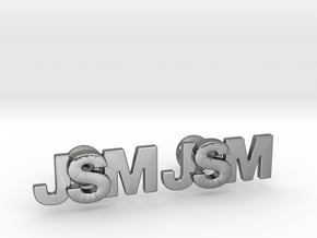 Monogram Cufflinks JSM in Polished Silver