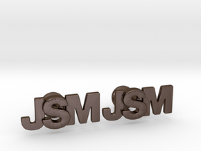 Monogram Cufflinks JSM in Polished Bronze Steel